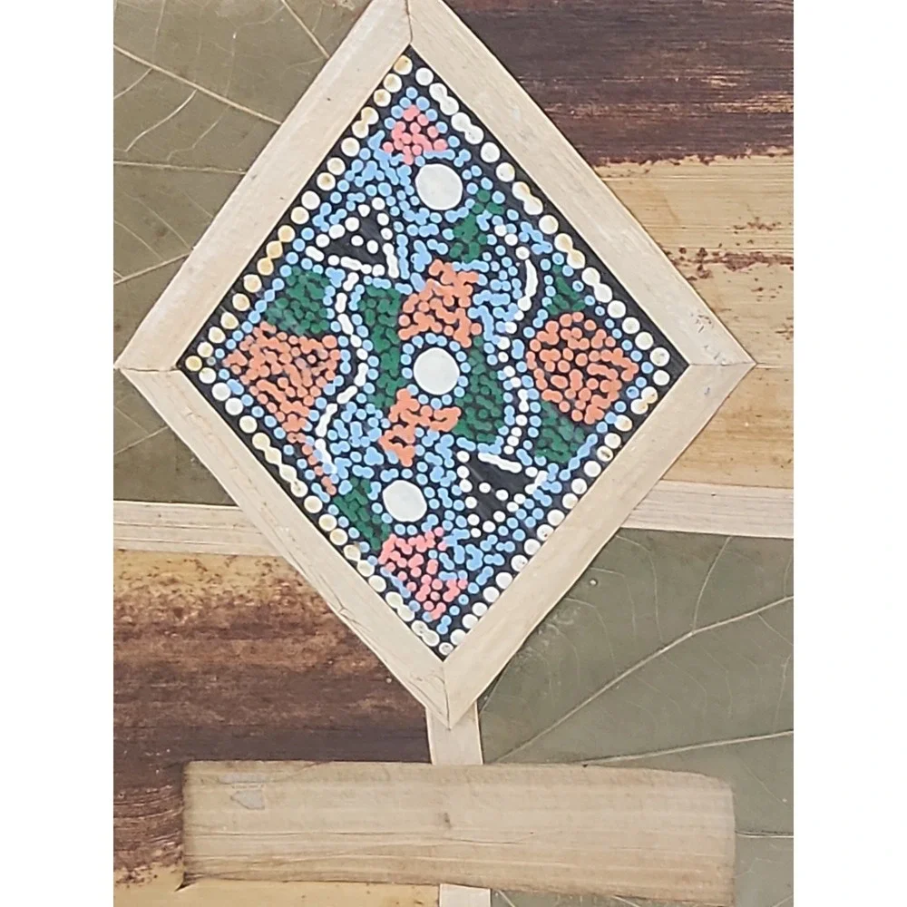Boho Natural Leaf Photo Album Unused Thick Page Scrapbook Tribal Indigenous Art‎